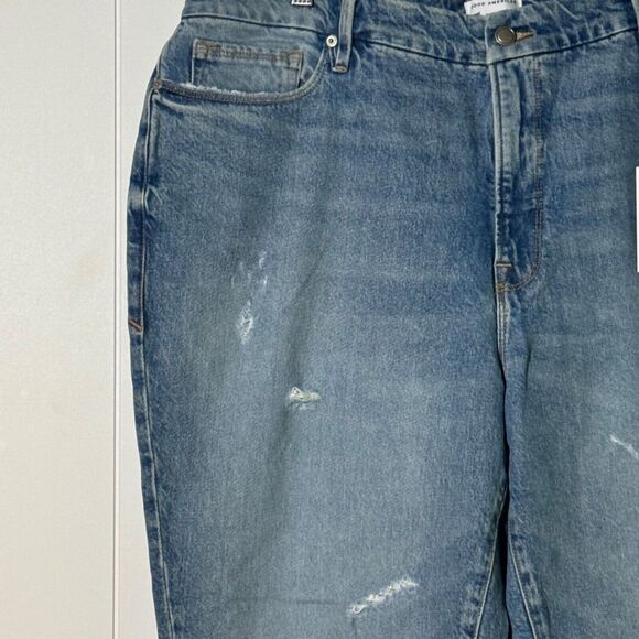 Good American Good Classic Jeans New – Hi-Rise Skinnyish Fit Distressed Size 15 - Picture 4 of 12